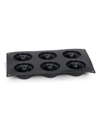 Forma 6 mini prajituri Bundt, 29 cm, silicon platinum - PATISSE